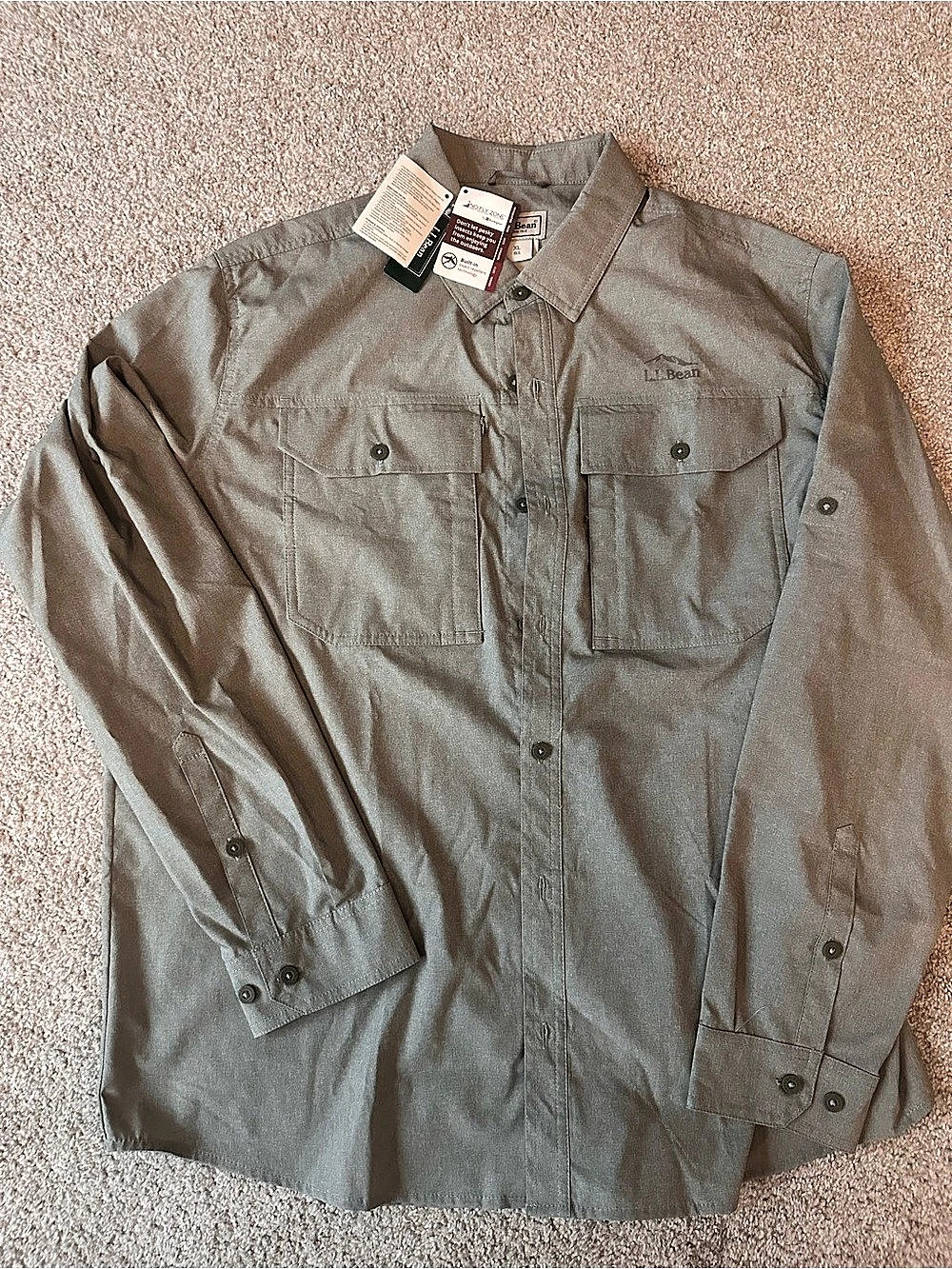 NWT - L.L.Bean Men's No Fly Zone Shirt, Long-Sleeve Green XL